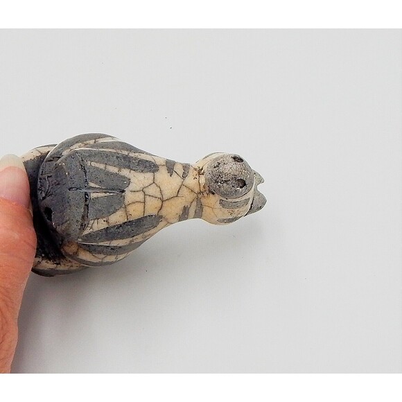 South African Raku Art Pottery Fat Zebra 4 Inch Figurine Marked Signed - Picture 8 of 10